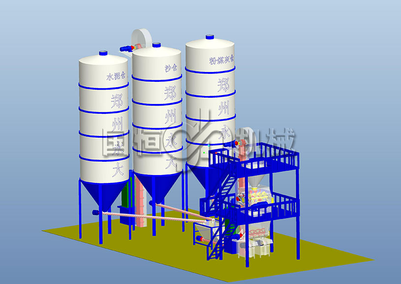 自動型干粉砂漿生產線三維展示